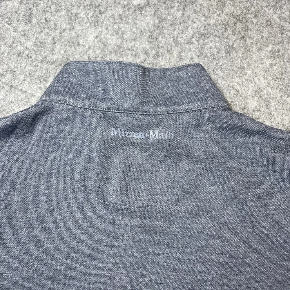Mizzen+Main Crandall 1/4 Zip Men's Medium Heathered Blue Performance Stretch